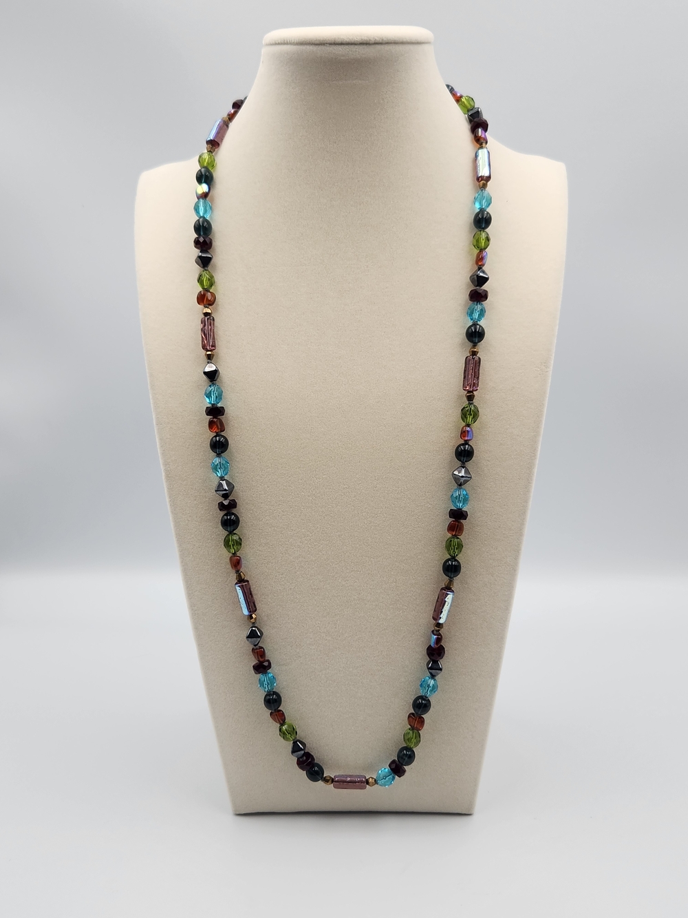 Multicolor Glass Bead Long Necklace - Women Jewelry